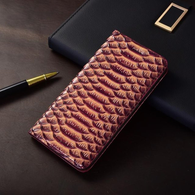 PHOPEER Echtes Leder Handyhülle für Samsung Galaxy S25 S24 S23 S22 S21 S20 Ultra Plus FE Flip in Braun - Bild 1