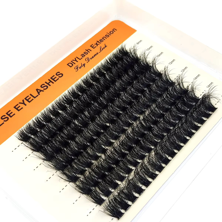HBZGTLAD 8 Reihen 5D Flauschige Cluster Wimpern, Black, Unisex - Bild 2