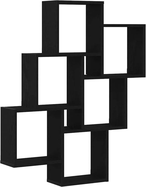vidaXL Wandregal in Schwarz und Eichen-Optik aus Holzwerkstoff, B/T/H: 78 x 15 x 93 cm - Bild 1