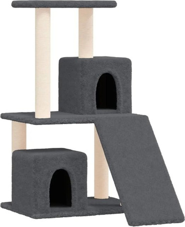 vidaXL Kratzbaum mit Höhle und Sisal-Kratzsäulen in Grau, Höhe: 82 cm