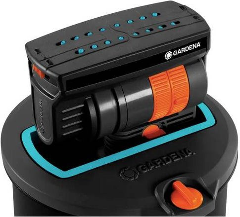 Gardena OS 140 Versenk-Viereckregner für quadratische und rechtechteckige Flächen in Schwarz/Orange/Bunt mit integriertem Schmutzfilter und Entwässerungsventil, B/T/H: 16,6 x 16,6 x 22,8 cm - Bild 3