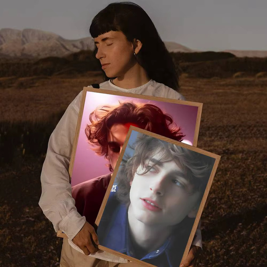 Kayou Timothee Chalamet Poster selbstklebende Wandkunst Dekoration in Mehrfarbig, Rechteckig - Bild 4