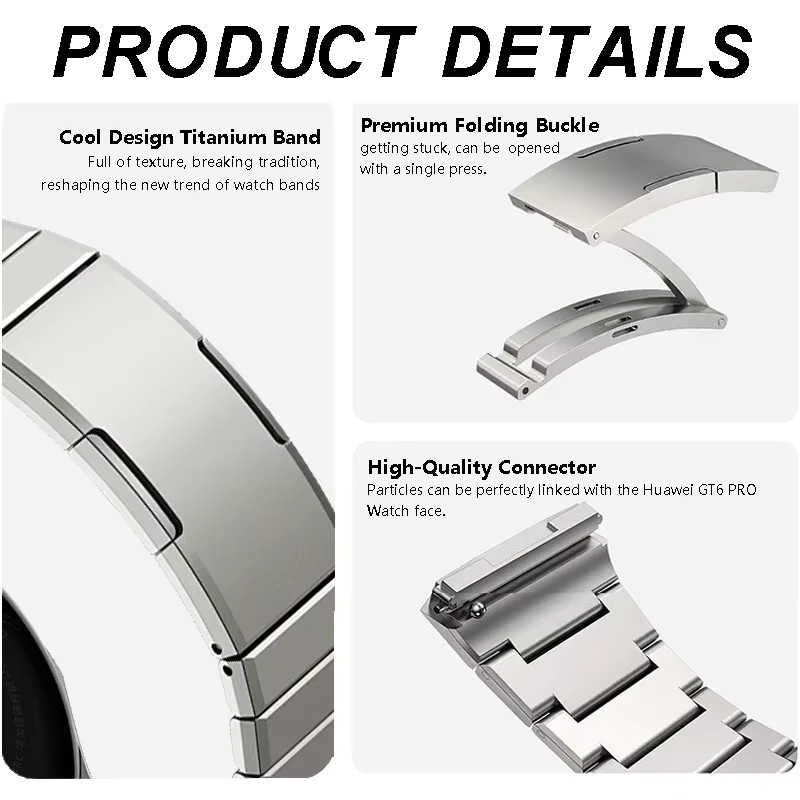Uhrenarmband Titan, Silber, Huawei Watch GT6 Pro - Bild 3