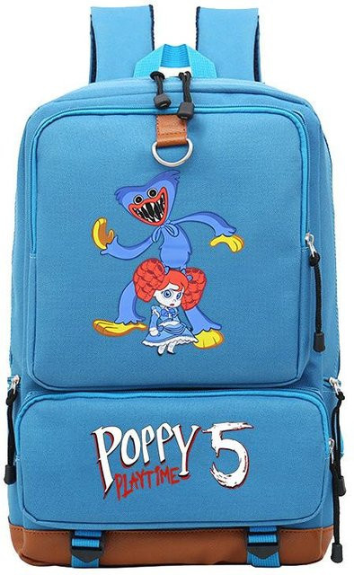 3-teiliges Schulrucksack-Set in Blau aus Oxford-Stoff mit Schultasche und Federmäppchen - Bild 1