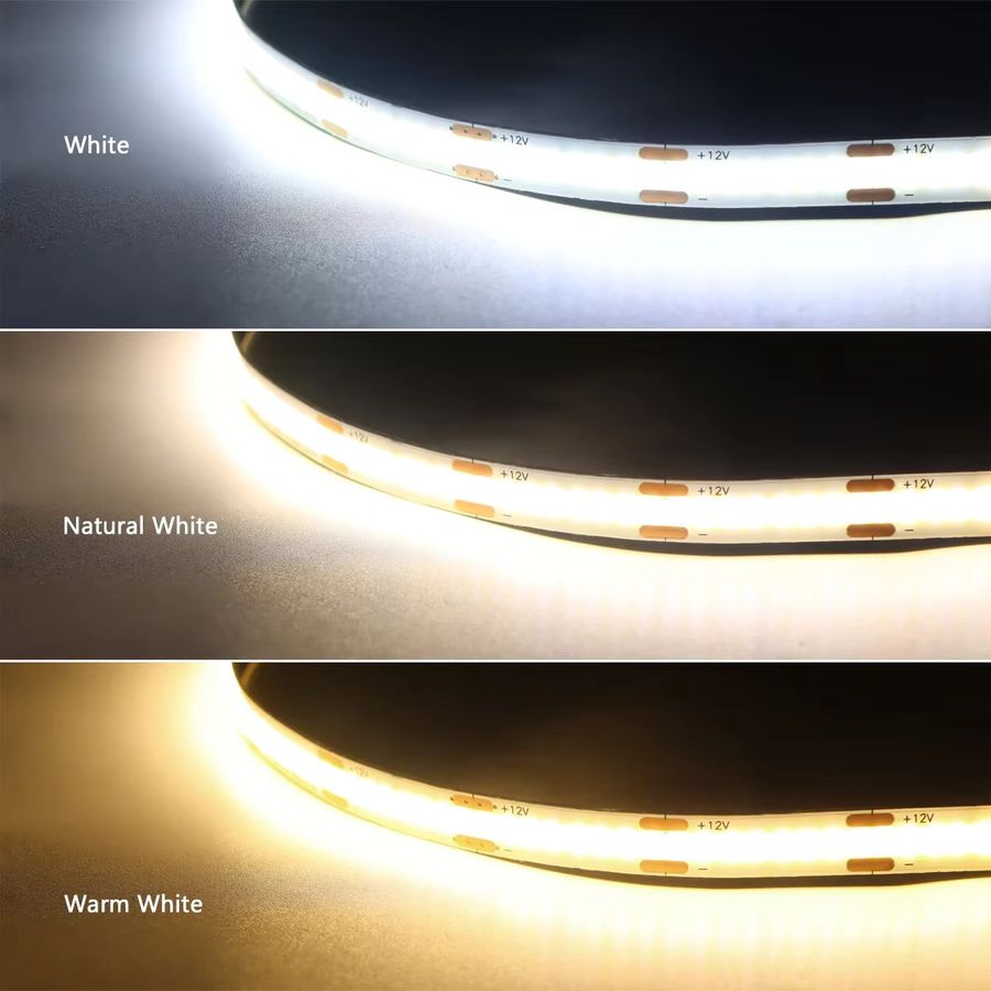 AIMENGTE COB LED Streifen Licht Set mit dimmbarer Touch Sensor Schalter, integrierte Beleuchtung in Weiß, DC12V, für Schrank und Unterschrank - Bild 4
