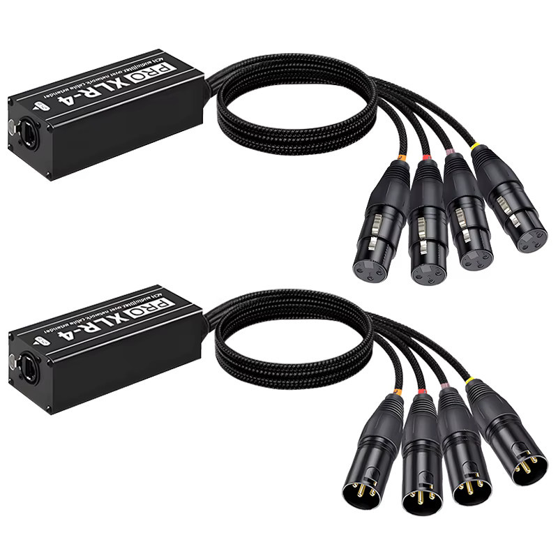 TITAK RJ45 auf 4-Kanal XLR/DMX Audio STP Ethernet Extender Transceiver in Schwarz für Live-Bühnen und Audioaufnahmestudios - Bild 5