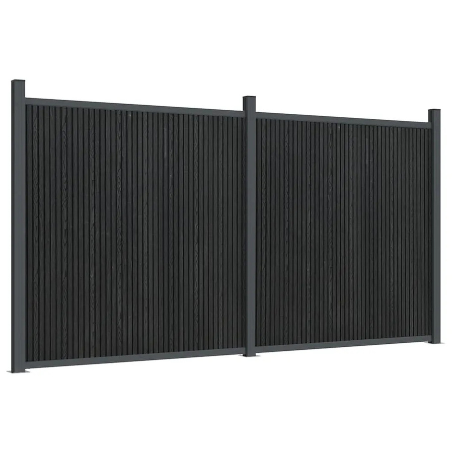vidaXL Zaunelement aus WPC und Aluminium in Grau, B/H: 353 x 186 cm - Bild 2