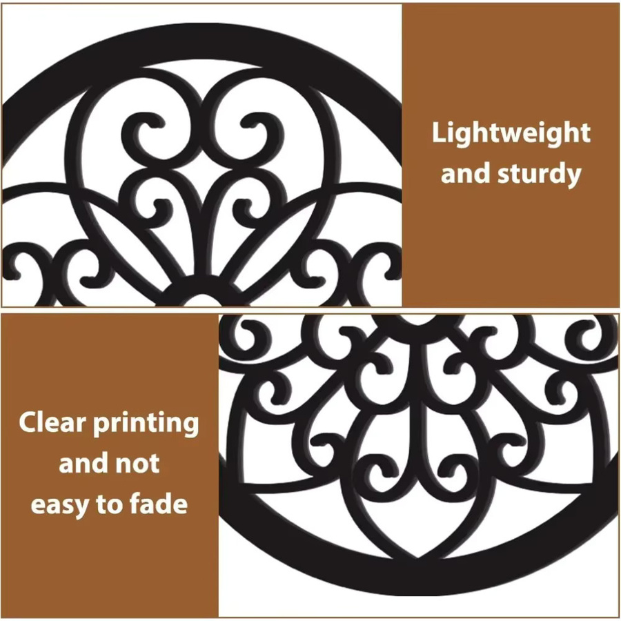 CIFBUY 3er-Set Wanddekoration aus Metall in Schwarz, runde Mandala- und Floral-Designs im rustikalen Bauernhausstil, Durchmesser: 25,4 cm - Bild 4