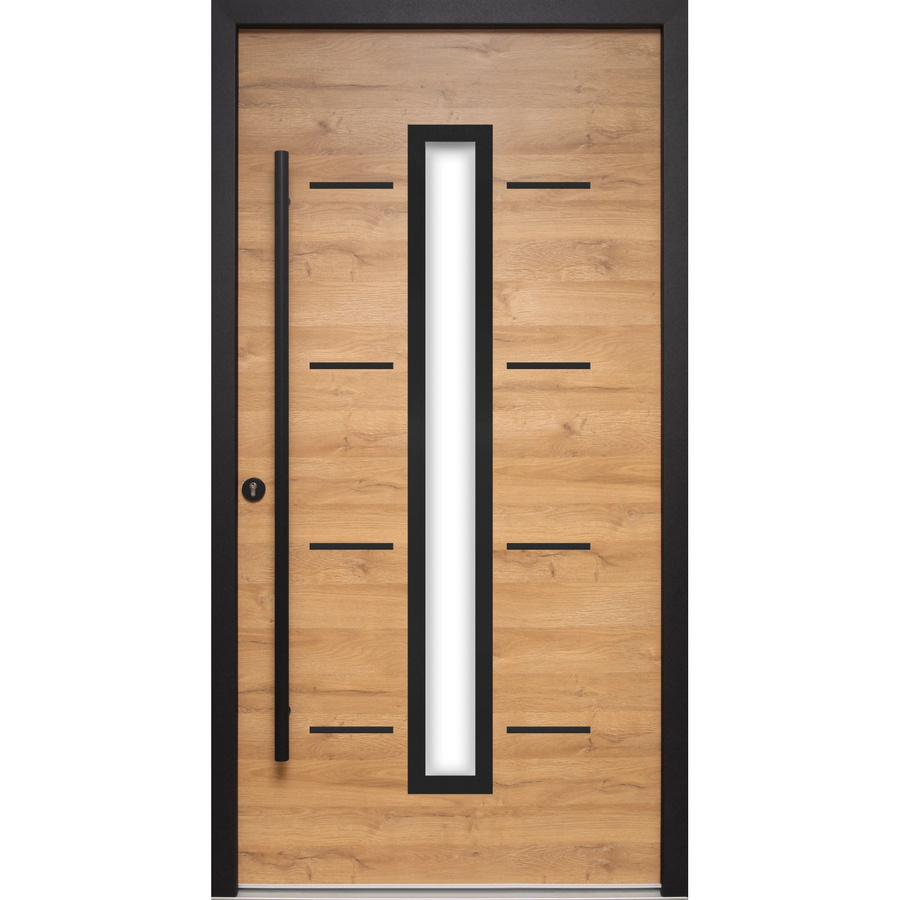 Splendoor Haustür ThermoSpace Milano Prime Woodeffect in Braun mit Glaseinsatz, Anschlag Links, B: 100 cm, H: 210 cm - Bild 2