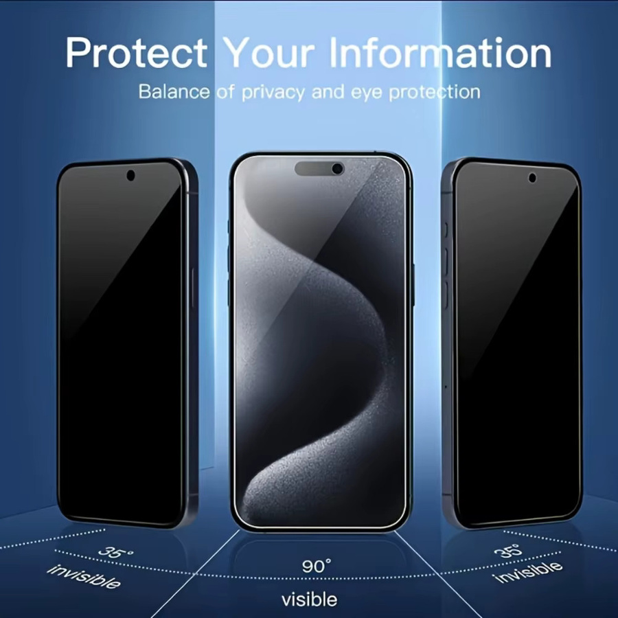 NNBILI Sichtschutz-Displayschutzfolien aus Hartglas mit oleophober Beschichtung für iPhone 17 Pro Air 16 15 14 13 12 Pro Max, 2–3 Stück, transparent - Bild 2