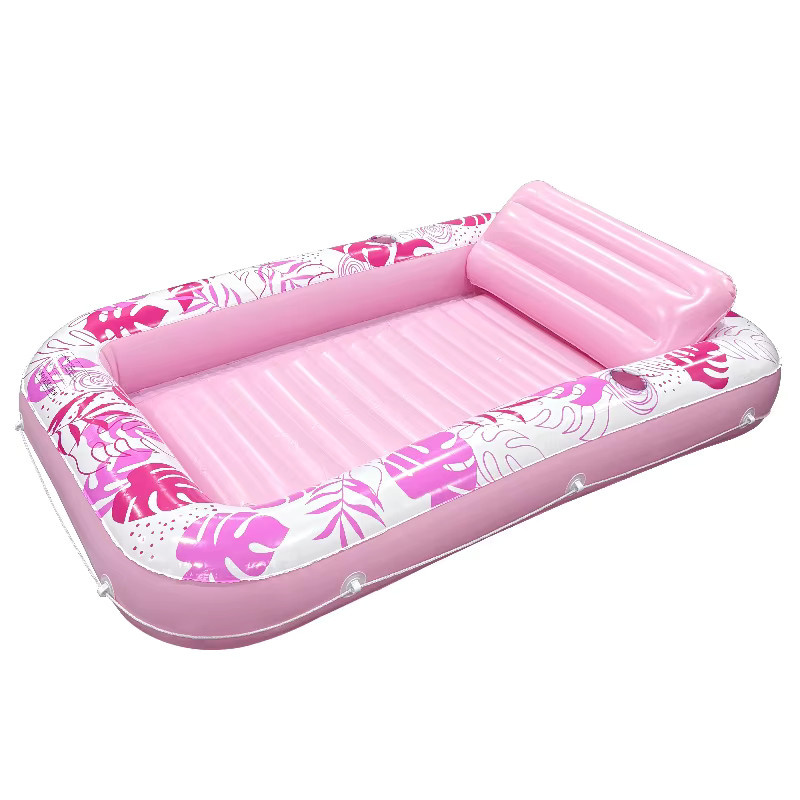 CatXaa Aufblasbare Schwimminsel, Rosa / Pink, mit Getränkehalter - Bild 2