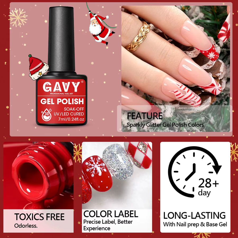 GAVY Nagellack-Set mit Weihnachtsmotiv, glänzend, 7 ml, Kinder - Bild 4