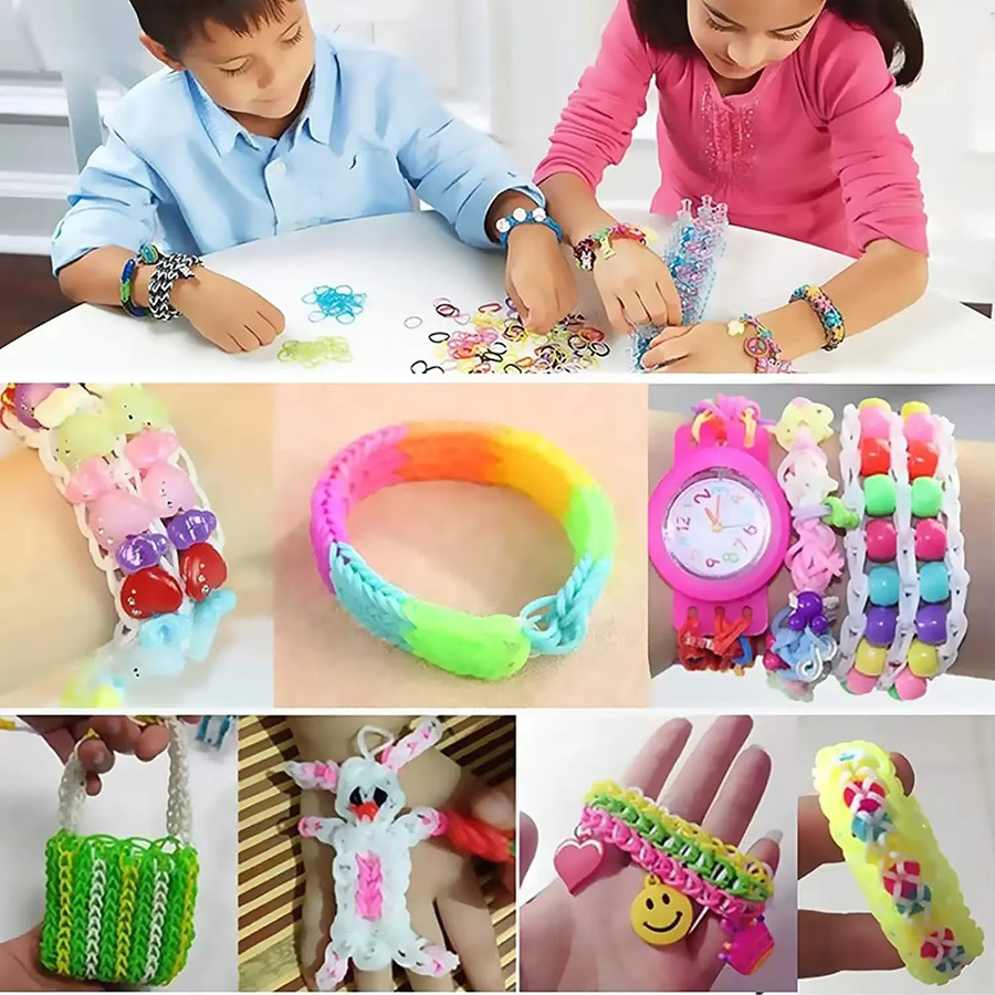 JSXuan Loom-Gummibänder-Set, Nachfüllpack, Bunt / Mehrfarbig, 600 Stück - Bild 2