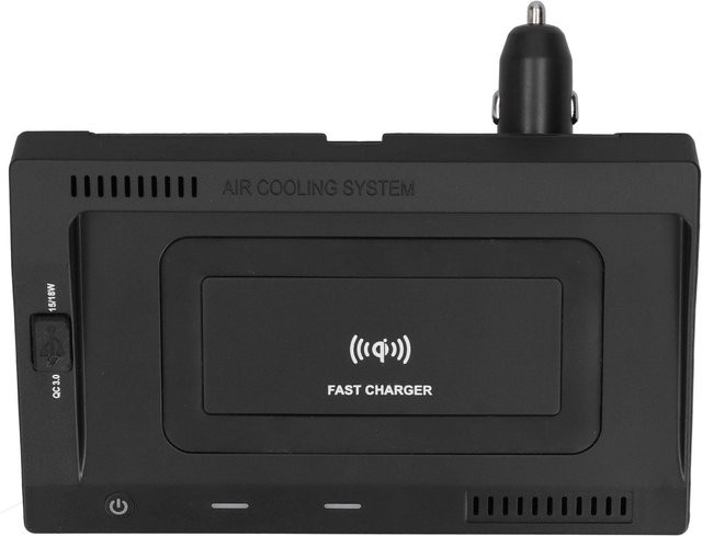 Koogeelife Kabelloses Auto-Ladegerät mit 15W QI Schnellladung und QC3.0 USB-Anschluss in Schwarz - Bild 1