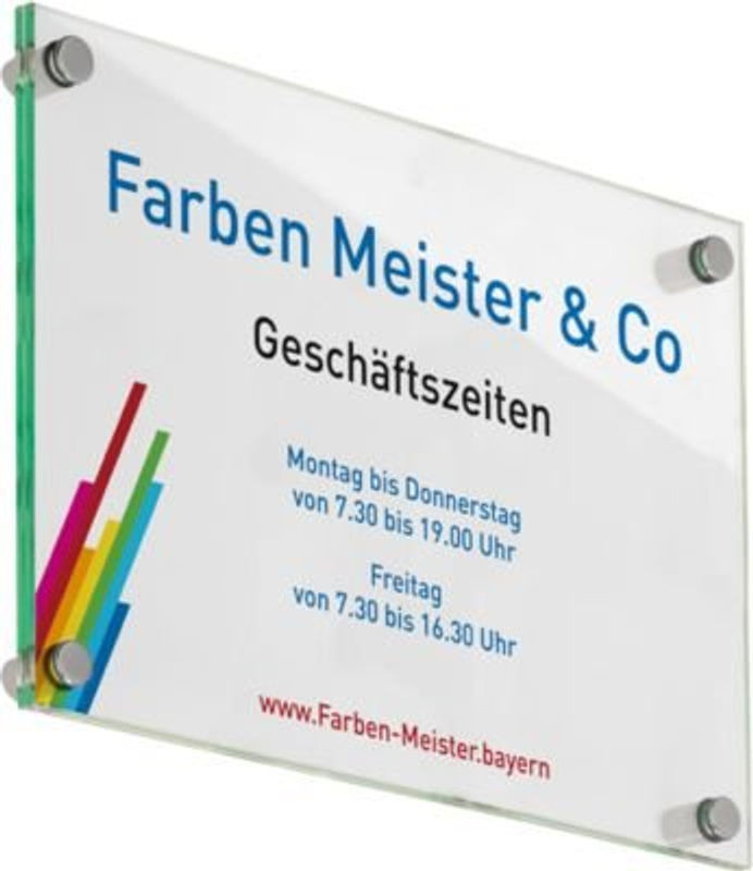 moedel Türschild GALERIE aus Edelstahl und ESG-Glas, DIN A3, transparent, B: 29,7 cm, H: 42,0 cm - Bild 1
