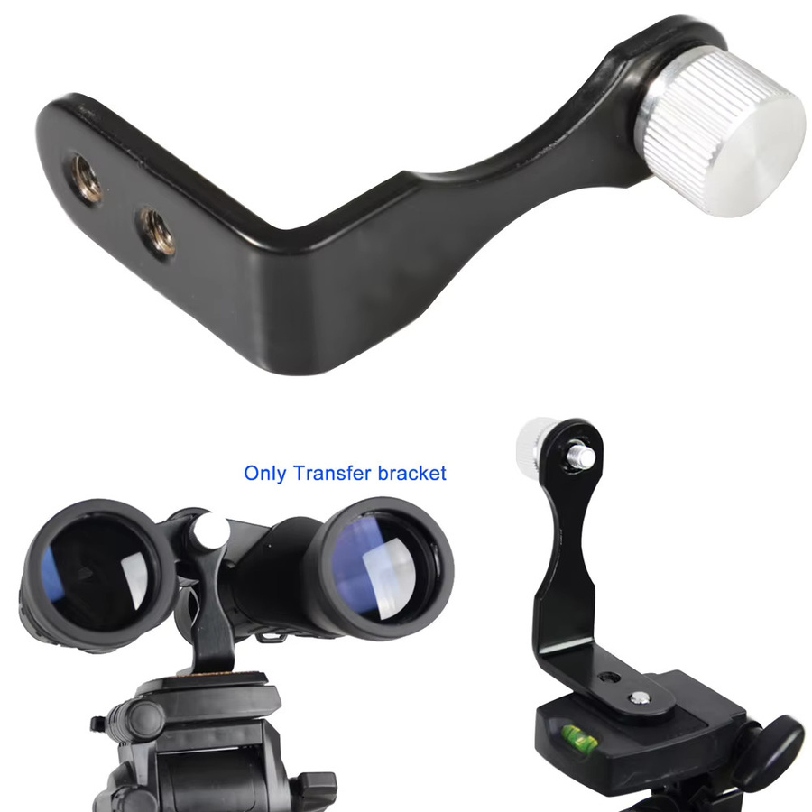 Lousxy L-Typ Metall Stativadapter in Schwarz zur Halterung von Ferngläsern und Teleskopen - Bild 4