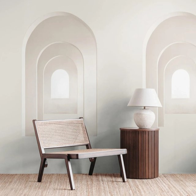 PROFHOME 398421-GU Fototapete 3D Matt in Creme Beige, abstraktes minimalistisches Design, Breite: 1,59 m, Höhe: 2,80 m - Bild 1