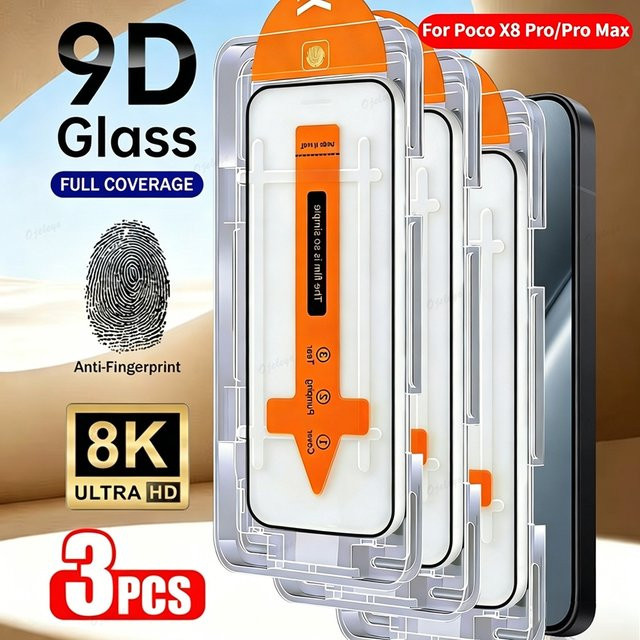 Staubfreie Displayschutzfolie aus gehärtetem Glas für Xiaomi Poco X8 Pro Max F8 Ultra X7 Pro X6 F7 F6 F5 M7 M6 X5 X4 X3 in Transparent - Bild 1