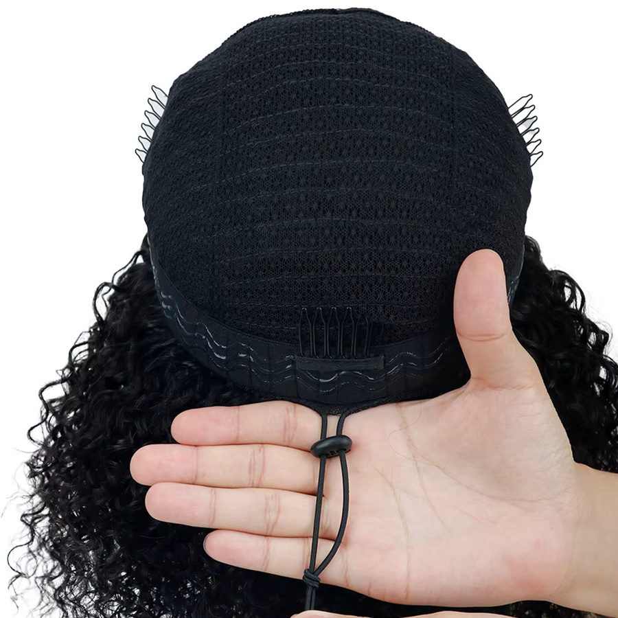 MIHUGASS Echthaar-Halbperücke, 220 % Dichte, lockig, Unisex - Bild 5