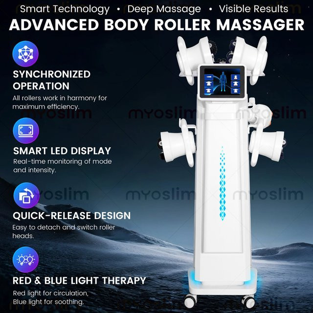 360° Roller-Körpermassagegerät mit Rotlichttherapie, Weiß, Unisex - Bild 1