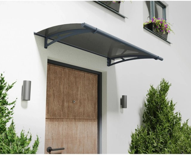Canopia Vordach Aquila Solar in Grau und Klar, B: 150,5 cm, T: 91,5 cm, H: 17,5 cm - Bild 1