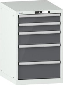 Lista Schubladenschrank 27x36E mit Schloss in Grau und Weiß, B/T/H: 56,4 x 72,5 x 85,0 cm - Bild 1