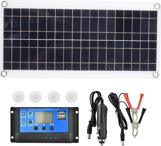 KONNWEI 8W Flexibles Polykristallines Solarpanel Batterieladegerät in Schwarz - Bild 1