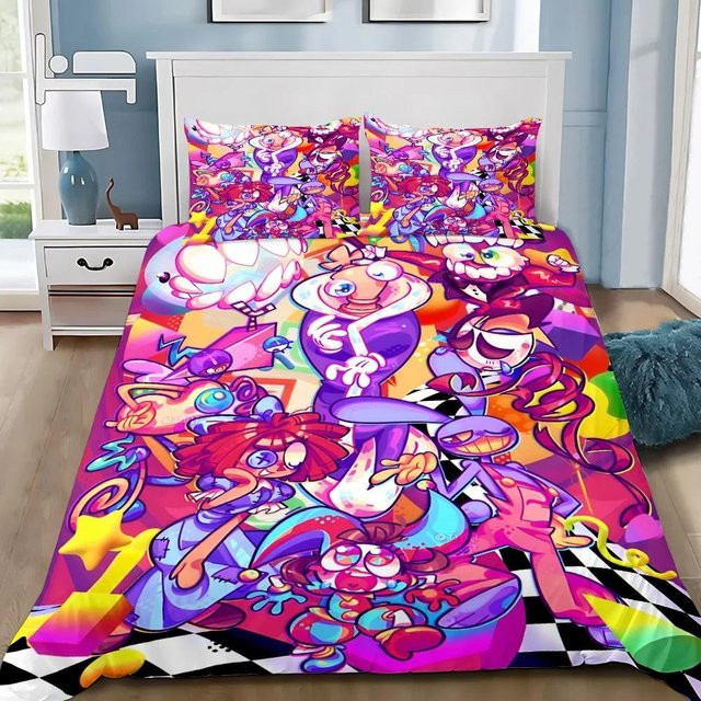Bettwäsche-Set Der fantastische digitale Zirkus von Lodestar, 3-teilig, Mehrfarbig, Material: Mikrofaser, B/H: 140 x 200 cm - Bild 1