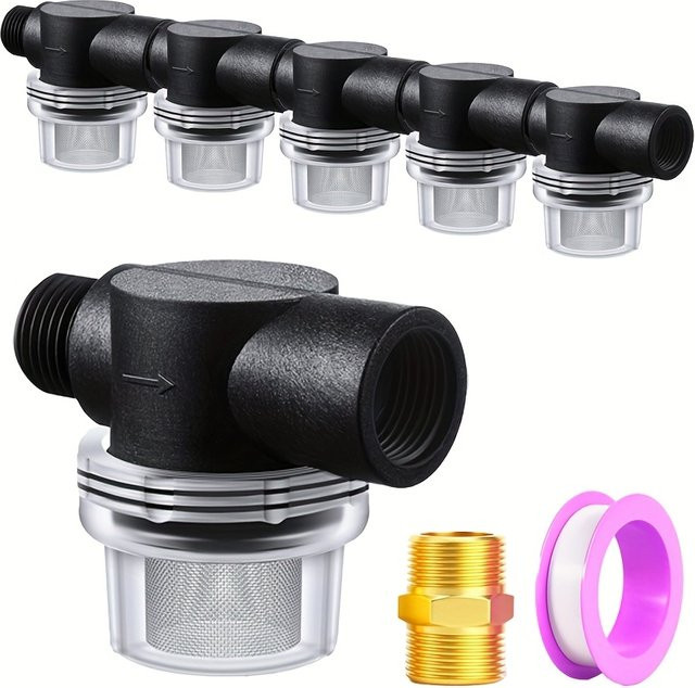 AGASHE Rotationsrohrfilter aus Edelstahl mit 60 Mesh für Wasserturm-Wasserpumpen und RV, 1/2 Zoll RO - Bild 1