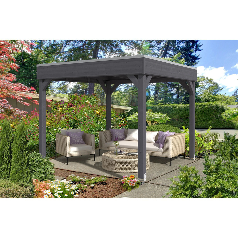 Skan Holz Pavillon Toulouse aus Fichtenholz in Grau, B/T/H: 294 x 294 x 244 cm - Bild 2