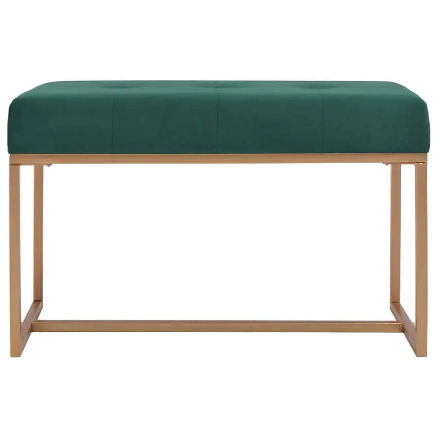 vidaXL Bank aus grünem Samt mit Metallbeinen, Breite: 80 cm, Höhe: 51 cm, Tiefe: 36 cm - Bild 2