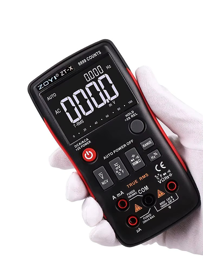 ZOYI ZTX T-RMS Digitales Multimeter mit automatischer Bereichswahl, Voltmeter, Amperemeter, Kapazitätsmessung, Ohmmeter und NCV-Tester in Rot und Schwarz - Bild 5