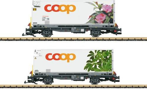 LGB Containerwagen-Set coop, Fahrzeuge, Bunt / Mehrfarbig - Bild 1