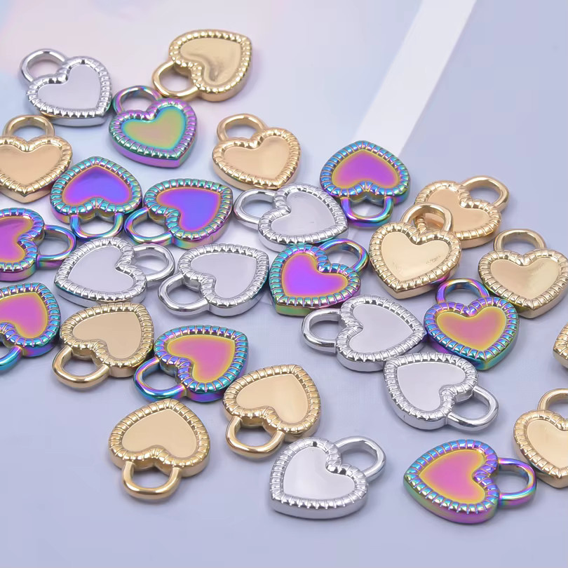 GLOWCAT Charms, Edelstahl, Herzförmig, Oval, Rund, Anhänger - Bild 3