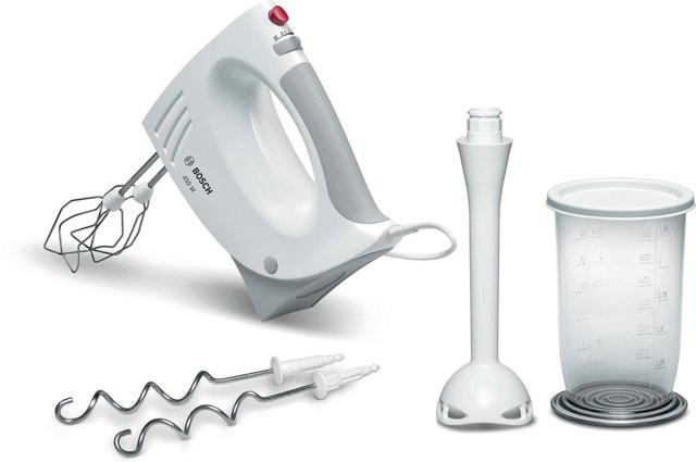Bosch MFQ 3540 Handmixer-Set in Weiß mit Edelstahl-Zubehör und Kabelaufbewahrung - Bild 1
