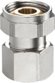 Oventrop Verschraubung aus vernickeltem Messing in Silber, G 3/4 ÜMxG 1/2 IG - Bild 1