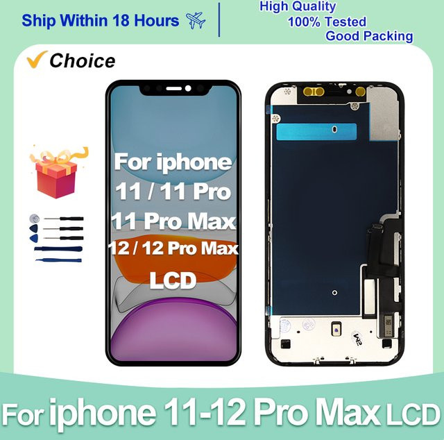 OLED LCD Display Ersatz für Apple iPhone 12 12 Pro Max und iPhone 11 11 Pro Max in Schwarz mit Incell-Technologie und ohne Pixelfehler - Bild 1