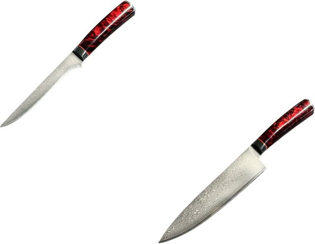 Grillfürst Damast Premium Messer-Set mit Kochmesser und Ausbeinmesser - Bild 1