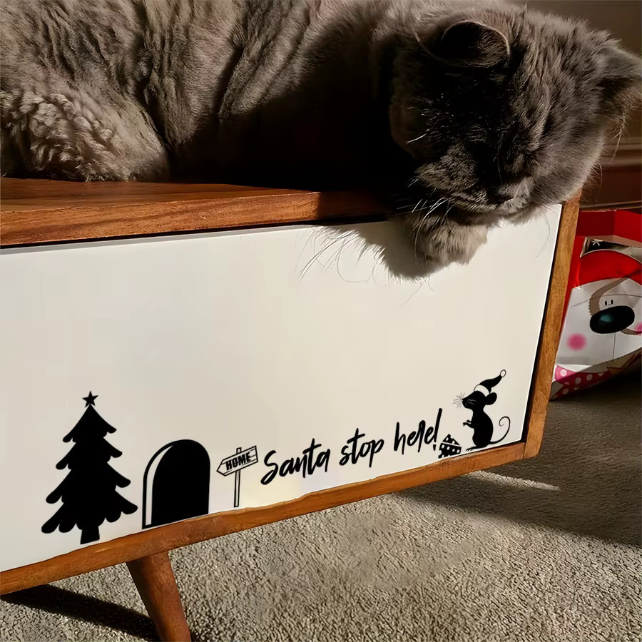 BRUP Weihnachts-Wandtattoo aus abnehmbarem PVC in Schwarz-Weiß für deine Heimdekoration - Bild 3