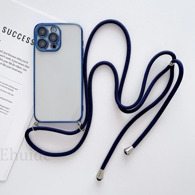 Transparente OnePlus Handyhülle mit galvanisierter Oberfläche und Crossbody Lanyard Riemen für OnePlus 13, 12, 11, 10, 9 Pro und 8 - Bild 1