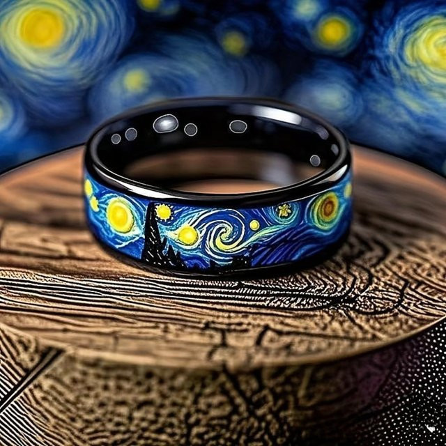 Ring Edelstahl, Schwarz, Unisex - Bild 1