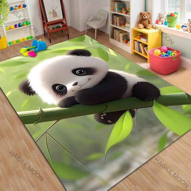 Miniso Panda Cartoon Muster Teppich in Multicolour, B/B: 70 x 100 cm - Bild 1