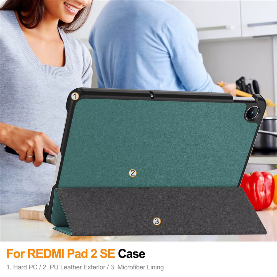 Xiaomi Schutzhülle für Redmi Pad SE 9.7 2026, faltbare Flip-Lederhülle mit Standfunktion und Magnetverschluss, Farbe: Lila - Bild 4