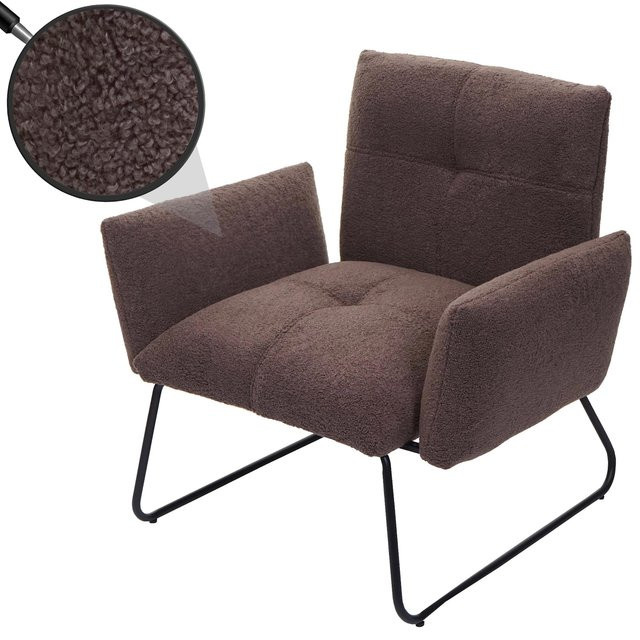 MCW Lounge-Sessel K34 Cocktailsessel aus Bouclé Stoff in Braun - Bild 1