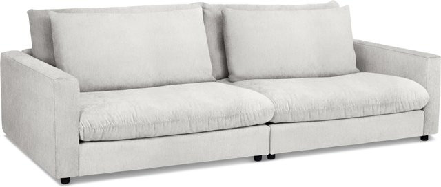 Modernes Polstersofa Sansibar Wangerooge in Sand und Weiß mit Dekokissen - Bild 1
