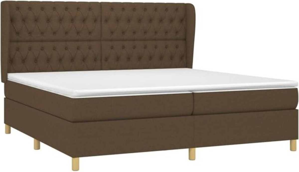 Vidaxl Boxspringbett mit Matratze in Braun aus Stoff, B/T: 200 x 200 cm - Bild 1