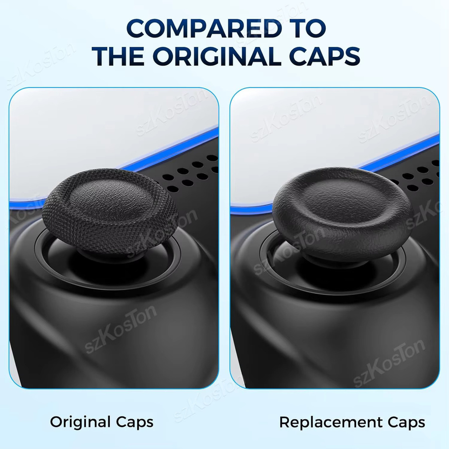 SZKOSTON Joystick Ersatz Grip Caps für PS5 und PS4 Controller, 6-8 Stück Anti-Slip Daumen Griffe in Schwarz, Gaming Zubehör zur Reparatur - Bild 5