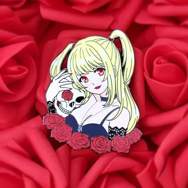 YiYuYiHua Anstecknadel Emaille, Totenkopf-Rosen-Brosche, Bunt - Bild 1