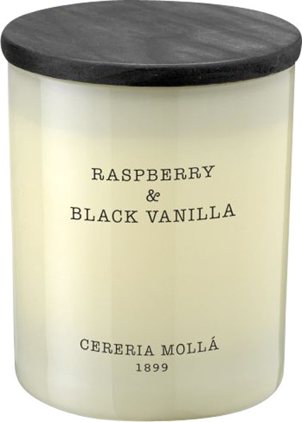 Cereria Molla Vegane Wachskerze Raspberry & Black Vanilla in weißem Glas - Bild 1