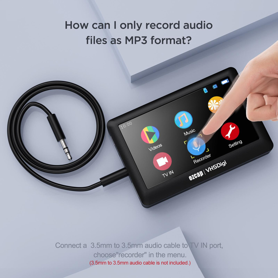Ezcap 180 AV-Recorder Video-Audio-Capture-Box als Analog-Digital-Konverter für RCA auf USB-A, Schwarz - Bild 2